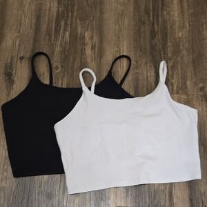 Classic Black and White Sports Bra Set